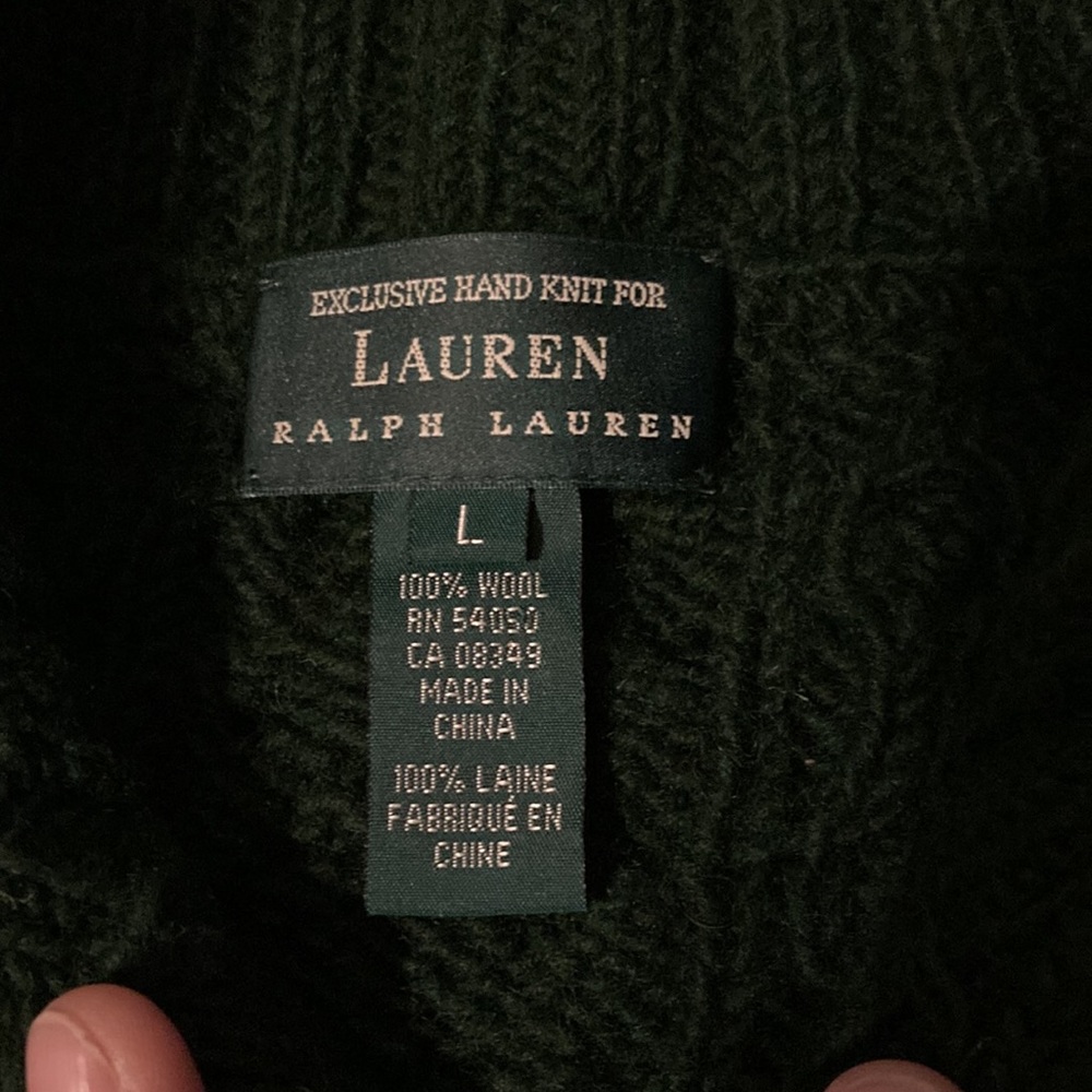Polo Ralph Lauren Wool Cableknit Preppy Knit Crewneck Sweater - Picture 2 of 2